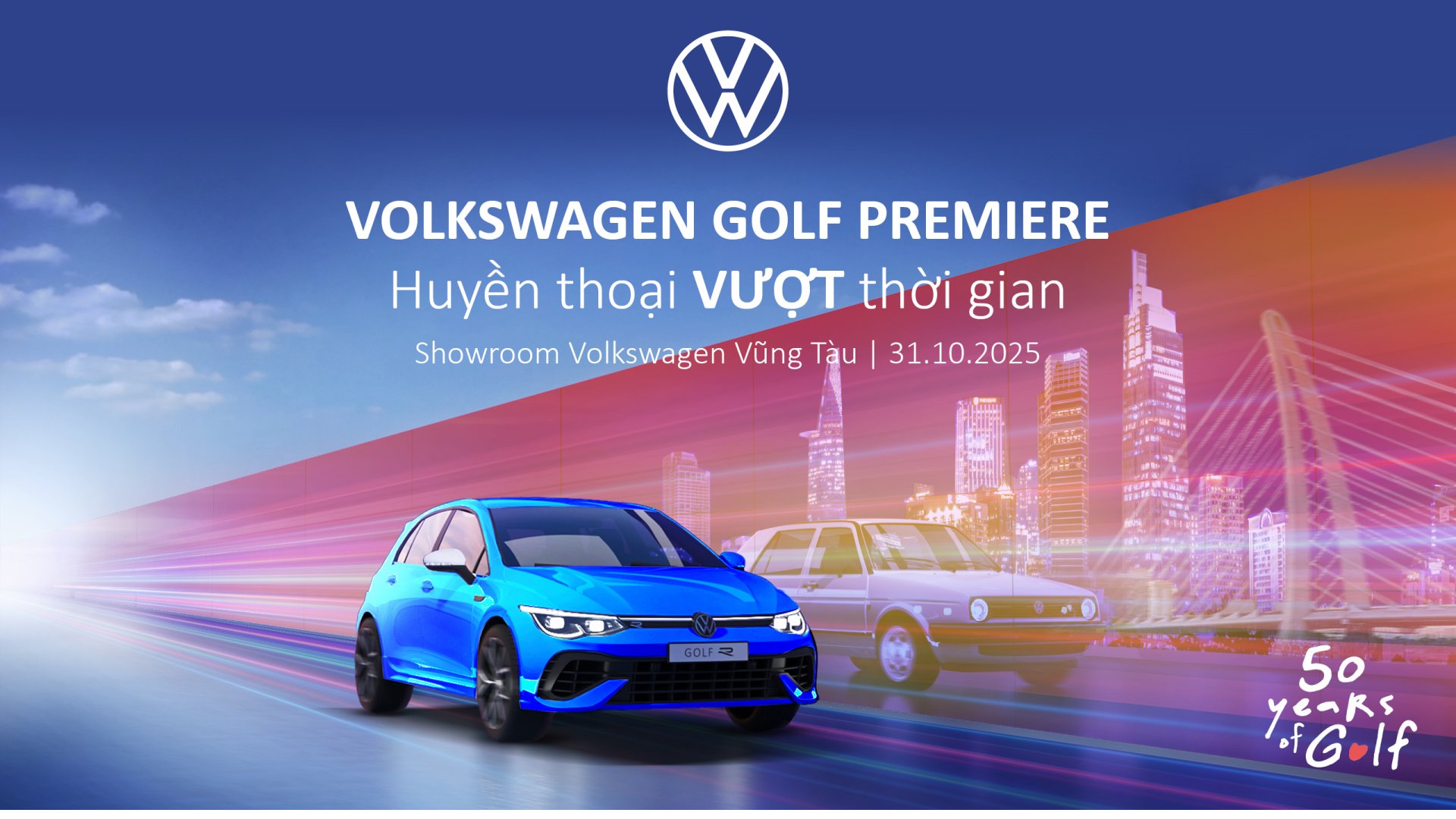 Banner xe Volkswagen Golf  - Huyền thoại hot hatch 50 năm